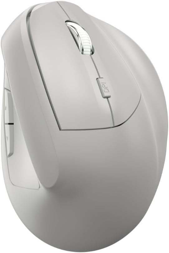 Ergonomic Vertical Mouse Wireless, Rechargeable Ergo Mouse for Carpal Tunnel Relief, 3200DPI Adjustable, 6 Buttons for PC/Laptop/Mac/Windows (Off White)