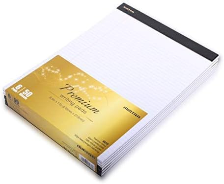 Mintra Office Legal Pads - ((PREMIUM WHITE 6pk, 8.5in x 11in, NARROW RULED))