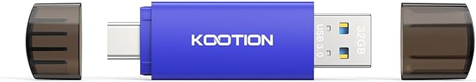 32GB Type-C Flash Drive 5-Pack, KOOTION 2-in-1 USB C Flash Drive USB-A&USB-C 3.0 Dual Drive OTG, Thumb Drive Memory Stick for Android Smartphone/Tablet/PC