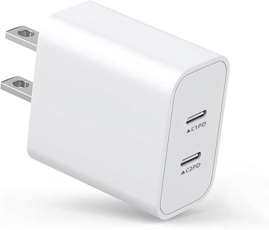 iPhone 17 Fast Charger Block,2in1 Dual Port USB C Power Delivery Charger Fast Chargers Wall Type C Chargers Plug Adapter Compatible iPhone 17/17 Pro/17 Pro Max/16 Plus/16/15/14/13/12 Pro Max/11