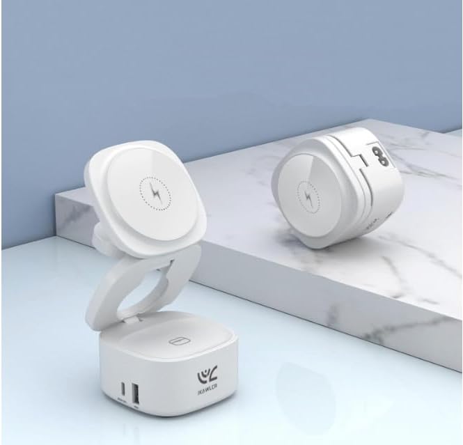 OneCharge Station, 5 in 1 Foldable Wireless Charging Station（PD Fast）,Travel Charger for iPhone Apple Watch AirPods Laptop