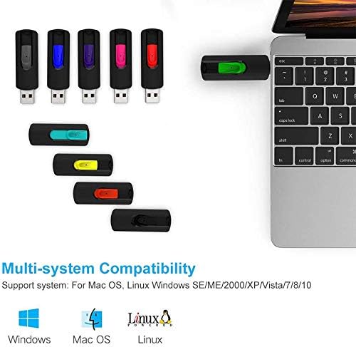 RAOYI 5 Pack 32GB USB Flash Drive, USB 2.0 Memory Stick Thumb Drives Jump Drive Pen Drive for PC Laptop Computer - 32G Multipack