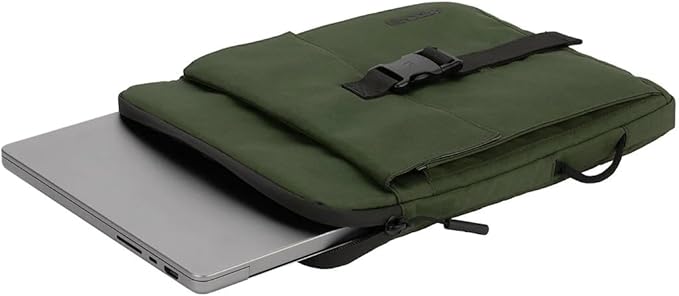 Incase Transfer Sleeve - 14-inch Laptop/MacBook & Tablet/iPad Case - Protective, Lightweight, Hybrid Sleeve and Sling Design, Expandable Front Pocket, Accessory Pocket, Buckle Clasp Closure - Green