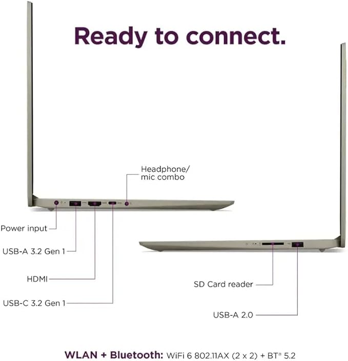 Lenovo Ideapad 15.6" Laptop Computer, Windows 11 Pro Laptop, 12GB RAM 640GB Storage (512GB SSD+128GB eMMC), Intel Celeron N4500 Processor, Intel UHD Graphics, 1-Year Microsoft 365, NLY Earphones, Sand