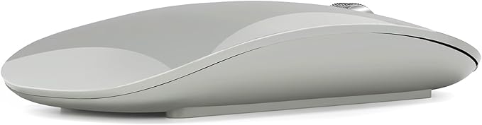 TENMOS M18 Bluetooth Mouse, USB C Rechargeable Wireless Mouse, Triple Mode (Dual Bluetooth+USB) Computer Silent Mice Portable with USB Receiver and Type C Adapter for Laptop/MacBook/iPad/PC - Grey