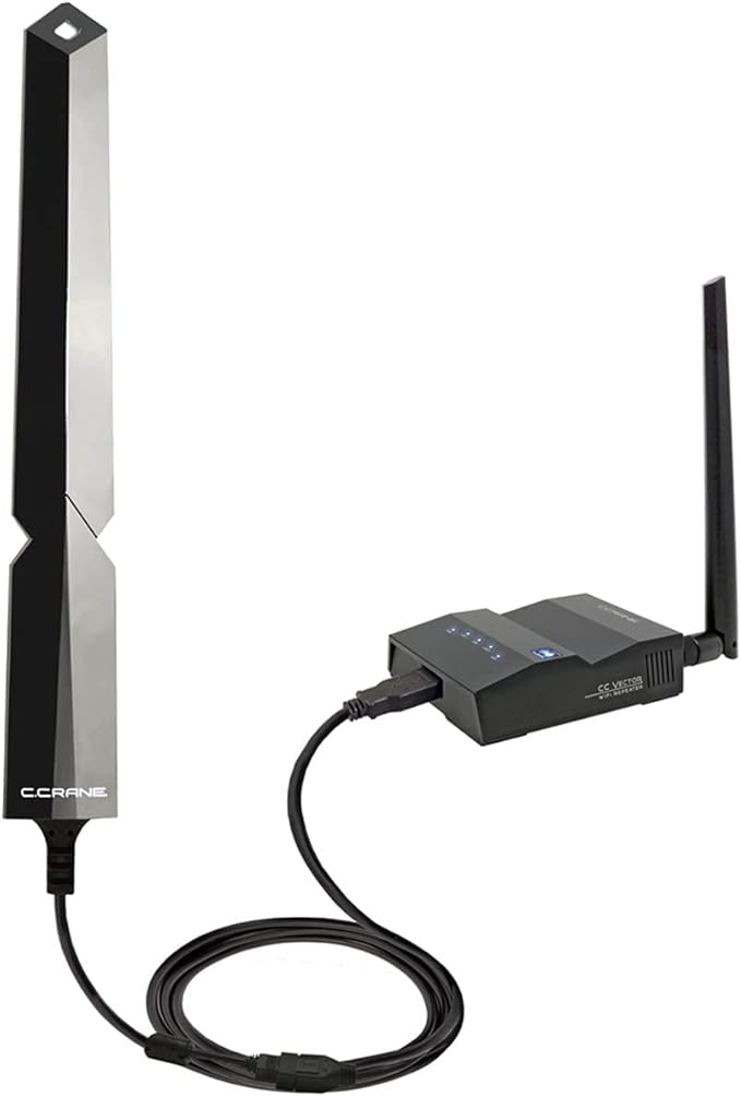 C. Crane CC Vector Long Range WiFi Receiver System – Repeats to All WiFi Devices at a Distant Location. Boost Coverage to Garage, Garden, Upstairs, Back Rooms, and More; 2.4 GHz