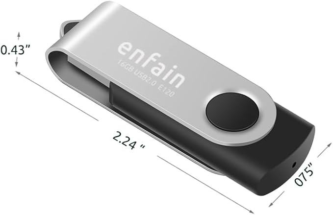 Professional 10-Pack of Enfain 8GB USB 2.0 Flash Memory Sticks - Ideal for Presentations, Data Backup, Catalogs, Software, and Media Distribution (Black)