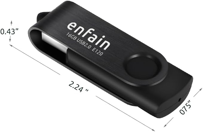 Enfain's Sleek 10-Pack of 512MB USB 2.0 Flash Drives: Ideal for Saving and Effortlessly Sharing Document Files (All Black, Shareable Design)