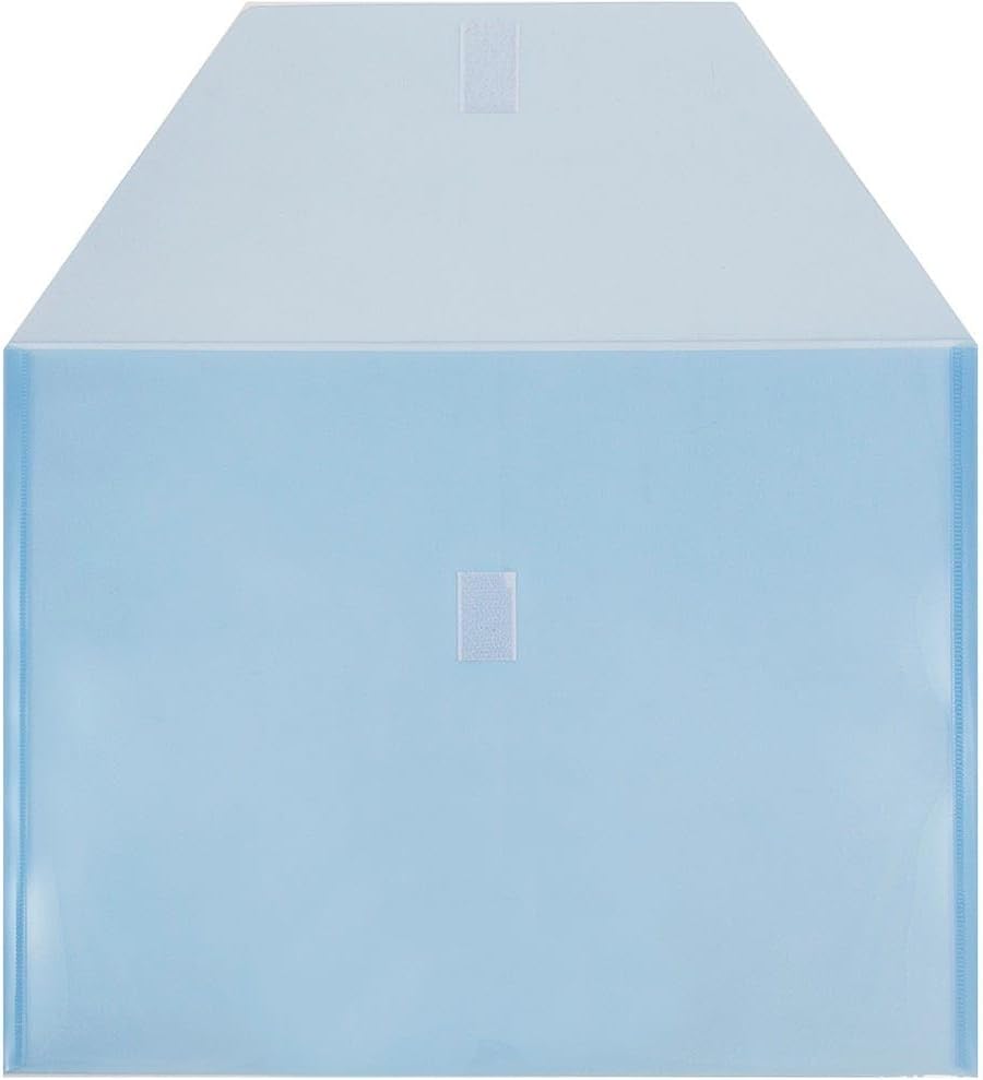 JAM PAPER Plastic Envelopes with Hook & Loop Closure - Letter Booklet - 9 3/4 x 13 - Blue - 3/Pack