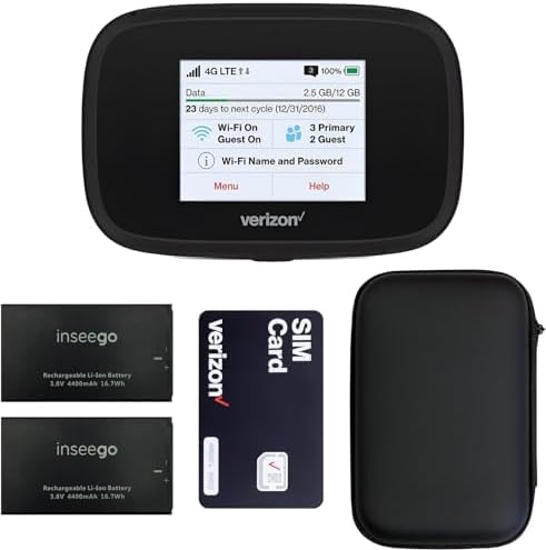 Verizon Wireless Jetpack Inseego MiFi 7730L | Mobile Hotspot for Travel | 4G Mobile Portable WiFi | Unlocked Globally | Speed up to 450 Mbps | Usage Up to 8 Hours | EVDO-LINK Bundle - Verizon Sim Card