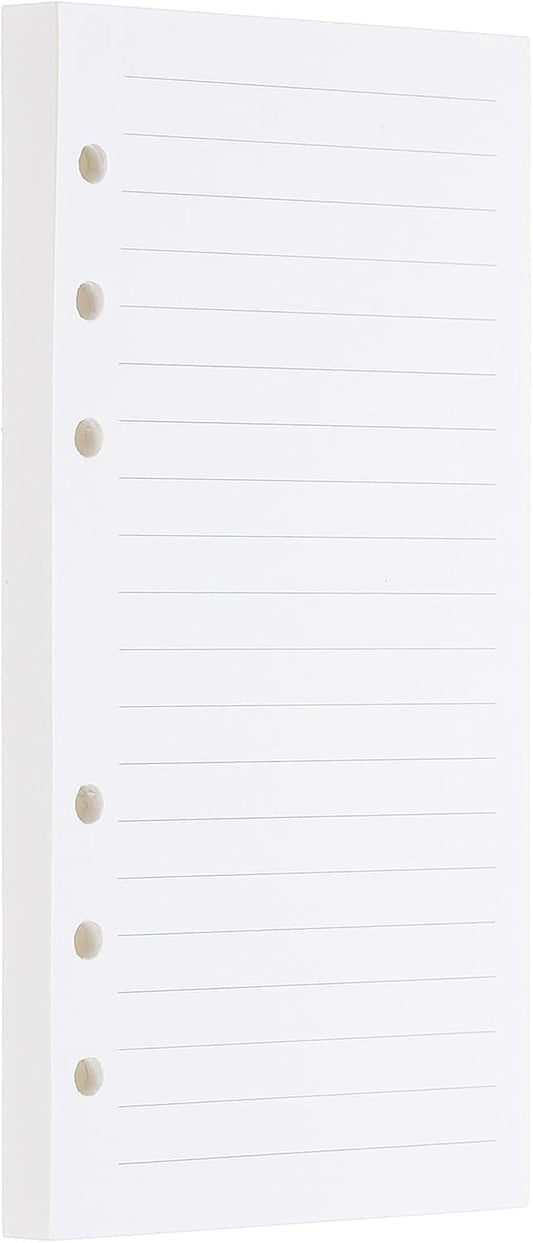 PATIKIL A6 Ruled Refills Inserts 6-Ring Binder Loose Leaf Planner Filler Paper Planner Inserts, 80 Sheets/160 Pages, Lined, White