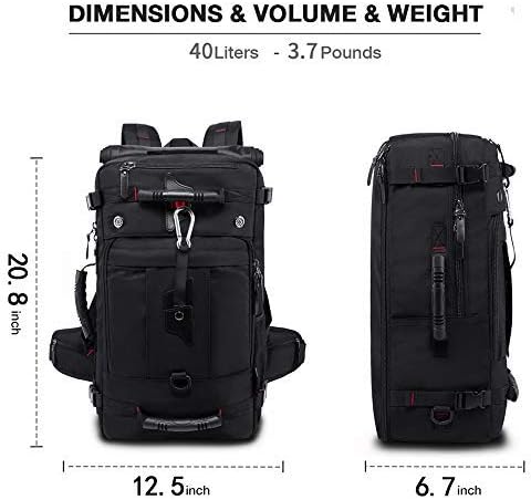KAKA Travel Backpack, Carry On Backpack Durable Convertible Duffle Bag Fit for 15.6 Inch Laptop for Men and Women(Medium 35L)