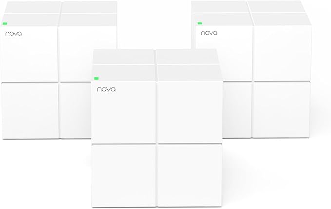 Tenda Nova Mesh WiFi System MW6 - Covers up to 4-6 Bedroom Houses- AC1200 Whole Home WiFi Mesh System - Gigabit Dual-Band Mesh Network - Replaces Wireless Router and WiFi Extender - 3-Pack
