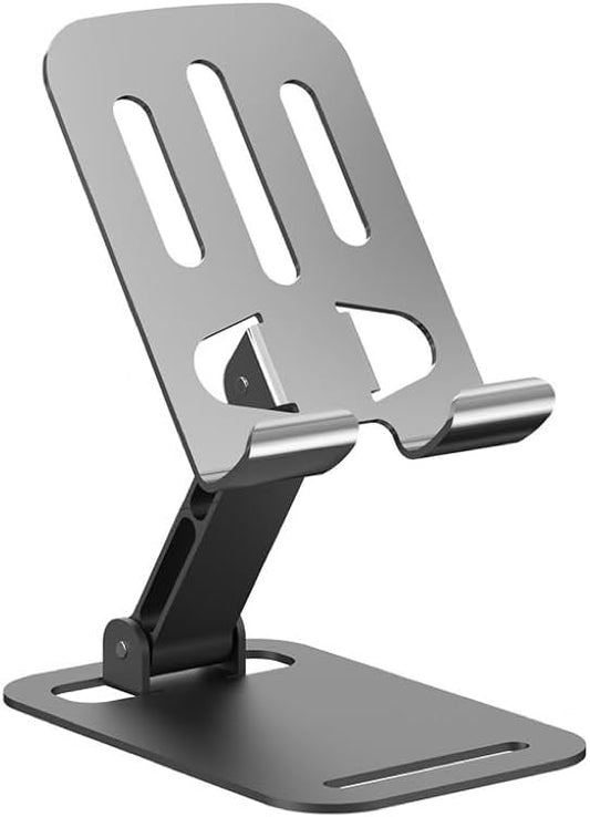 Universal Metal Cell Phone Stand, Multi-Angel Adjustable 360° Rotation Non-Slip Metal Phone Stand Compatible with iPhone 16/15/14/13/12 Pro Max and All Smartphones