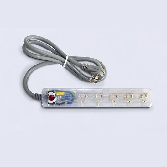 Clamper Power Strip 5-Outlet 4ft Extension Cord, Short Circuit Protection, Surge Protector 1800 Joules, 1875W, for TV, PC, Xbox, PS5 and Other Appliances, Home and Office, iCLAMPER Power 5 Clear