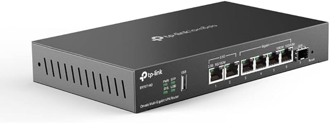 TP-Link ER707-M2 | Omada Multi-Gigabit VPN Router | Dual 2.5Gig WAN Ports | High Network Capacity | SPI Firewall | Omada SDN Integrated | Load Balance | Lightning Protection