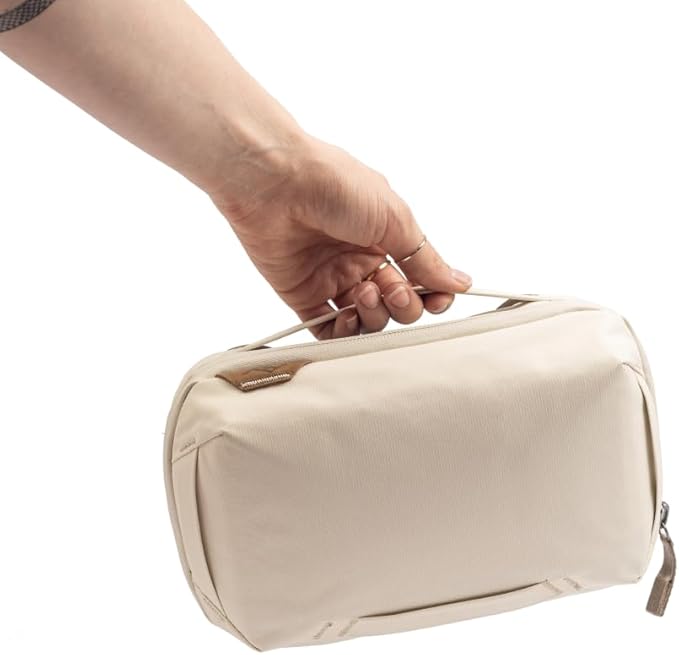 Peak Design Tech Pouch, Bone, Electronics Organizer for Travel or Everyday Carry, Origami-Style Storage, Cable Pass-Through, Weatherproof Recycled Nylon, Gear Carry Bag for Men and Women