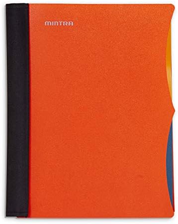 Mintra Office Durable PREMIUM Spiral Notebook, ((Orange, 2 Subject (6in x 9.5in)), Wire, Fabric Covered Coils, No Snags, Removable Adjustable Pocket Dividers, Ruler, Organization, Customizable