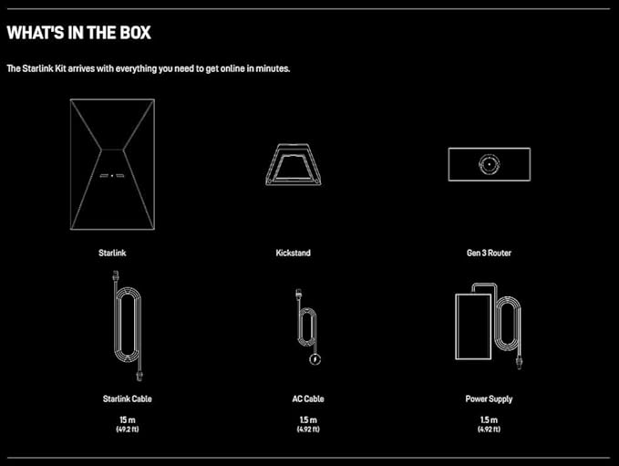 SpaceX Starlink Gen 3 Standard Kit: High-Speed, Low-Latency Internet (Latest Model) Ultra Portable WiFi Router - Elegant Design, starlink Travel Router WiFi 6, Satelital Connectivity