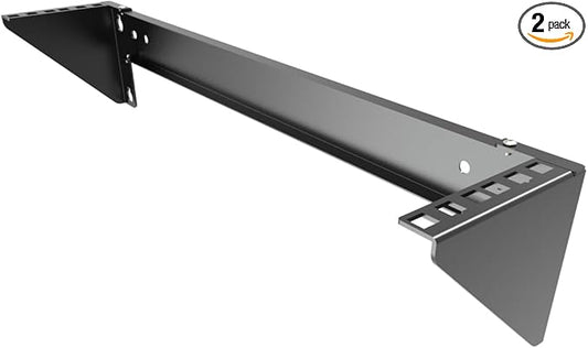 2 Pack of 2U Hinged 19 Inches Cold Rolled Steel Wall Mountable Simple Vertical Rack and Networking Equipment Rack Including Hardware for Assembly (2)
