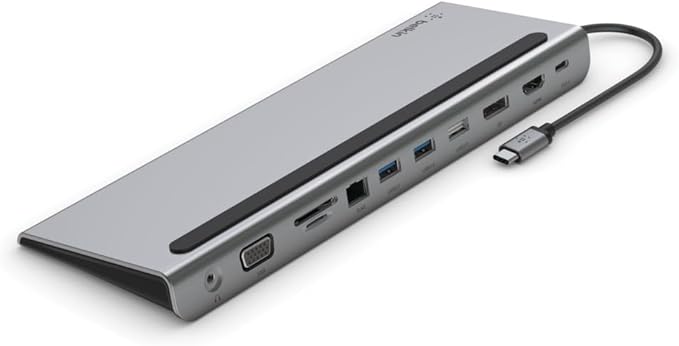 Belkin USB C Hub, 11-in-1 Multi-Port Laptop Dock with 4K HDMI, DP, VGA, USB C Docking Station with 100W Power Delivery, USB A, Gigabit Ethernet, SD, MicroSD, 3.5mm Port For MacBook Pro, Air and More