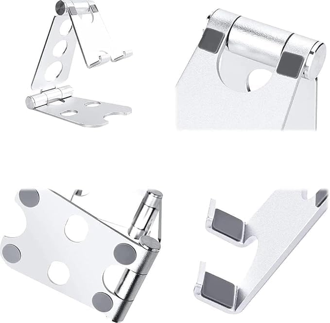 Kado Tablet Stand with Cord Holder Aluminum Alloy, Fully Adjustable Foldable Desktop Phone Stand Holder Compatible with iPad mini/Air/Pro 11/12.9, Galaxy Tablet, Kindle and Display Devices 4"-16''