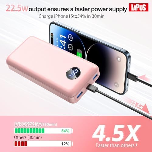 Portable Charger 40000mah Power Bank, USB-C (22.5W) Fast Charging Battery Pack Portable Phone Charger for iPhone 16 Pro/16/15/14/13 Series, Android Samsung Galaxy, Battery Bank for Travel Camping