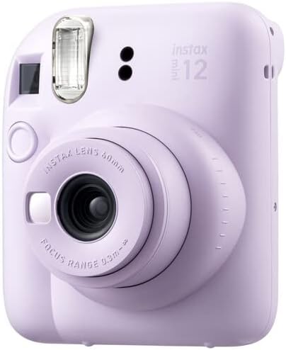 Fujifilm Instax Mini 12 Instant Camera Lilac Purple Bundle with Fuji Instax Mini Film Value Pack (40 Sheets) + Protective Carrying Case + Photo Album + Microfiber Cleaning Cloth