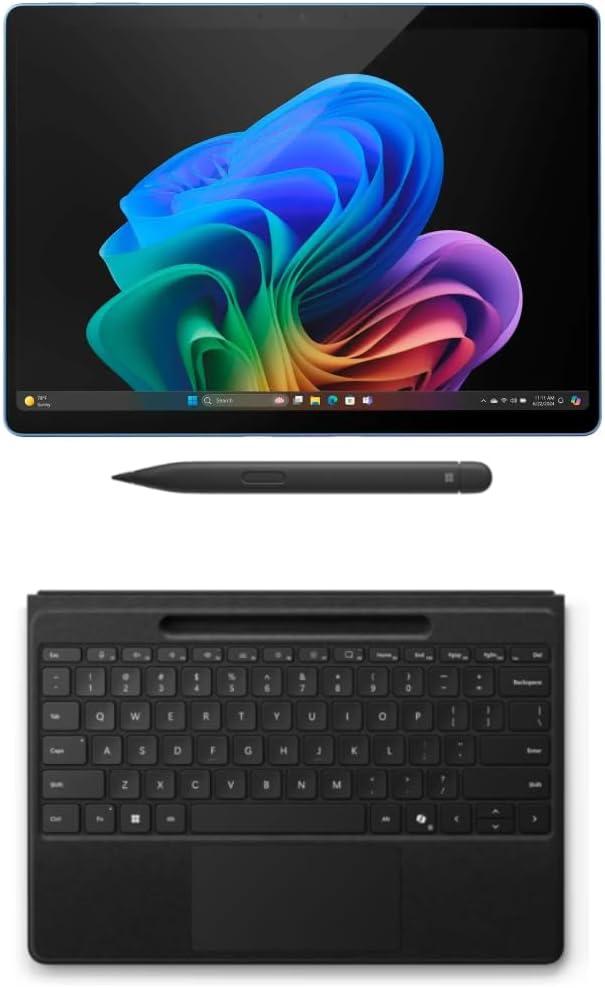 Microsoft Surface Pro 11 Copilot PC Bundle, 13" 2.8K Touchscreen Tablet with Black Flex Keyboard & Slim Pen, 16GB RAM, 1TB SSD, Wireless, Win 11 Pro, Sapphire