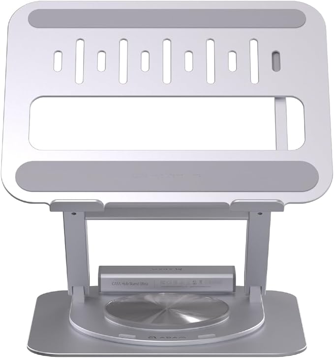 ADAM ELEMENTS USB-C Stand Ultra/Laptop Docking Station – Hub Stand Ultra USB-C Magnetic 6in1 Hub for All MacBook, iPad & USB-C Laptop