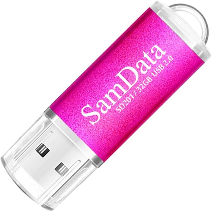 5 Pack 32GB USB Flash Drives USB 2.0 Thumb Drives Memory Stick Jump Drive Zip Drive, 5 Colors: Black Blue Green Silver Pink