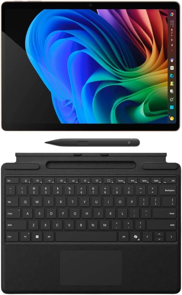Microsoft Surface Pro 11 Copilot PC Bundle, 13" 13" 2.8K Touchscreen Tablet with Black Pro Keyboard & Slim Pen, Snapdragon X Plus, 16GB RAM, 2TB SSD, Win 11 Pro, Dune