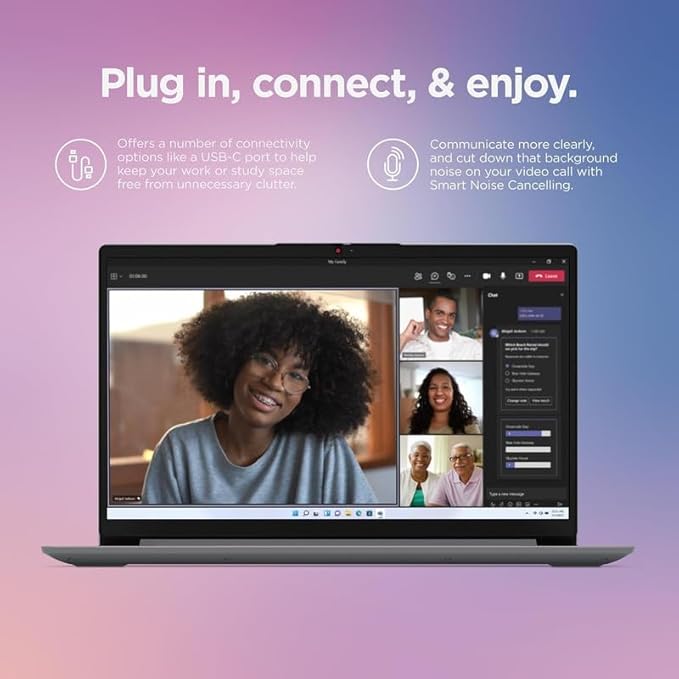 Lenovo IdeaPad 2025 Slim Laptop, 36GB RAM, 1.5TB Storage (1TB SSD & 500GB External), Dual Core Intel Processor, 15.6 Inch Anti-Glare Display, WiFi 6, HD Webcam, Long Battery, Office 365, Win 11