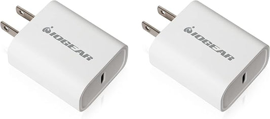 IOGEAR GearPower Compact USB-C 20W Charger 2-Pack - GPAWC20W2P