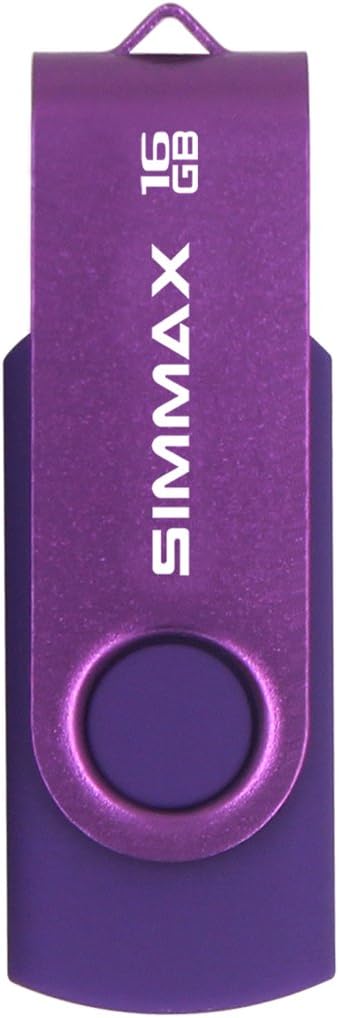 USB Flash Drives 2 Pack 16GB Memory Stick Swivel Design USB 2.0 Flash Drive Thumb Drive Zip Drives (16GB Red Purple)