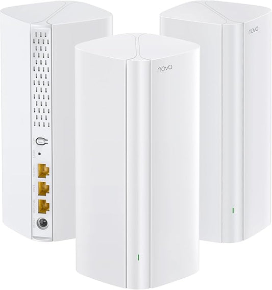 Tenda AX3000 WiFi 6 Mesh System Nova MX12 - Whole Home Covers up to 7000 sq.ft - Dual-Band Mesh Network for 160+ Devices - 1.7 GHz Quad-Core CPU - Replaces Wireless Router - 3-Pack(2025 New Version)