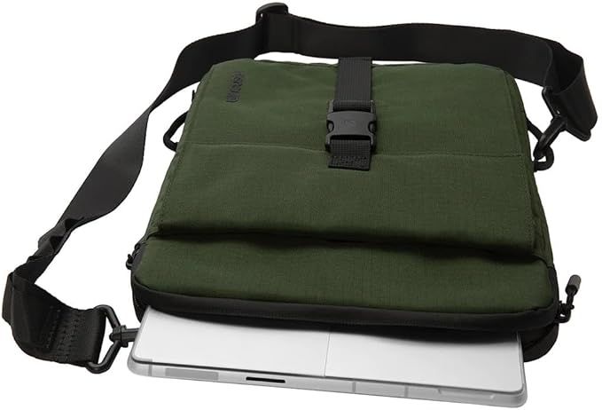 Incase Transfer Sleeve - 14-inch Laptop/MacBook & Tablet/iPad Case - Protective, Lightweight, Hybrid Sleeve and Sling Design, Expandable Front Pocket, Accessory Pocket, Buckle Clasp Closure - Green