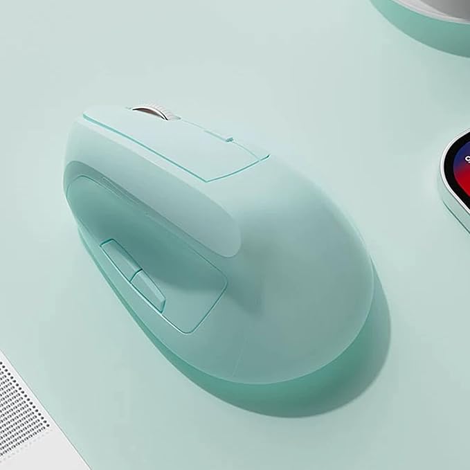 Ergonomic Vertical Mouse Wireless, Rechargeable Ergo Mouse for Carpal Tunnel Relief, 3200DPI Adjustable, 6 Buttons for PC/Laptop/Mac/Windows (Aqua Green)