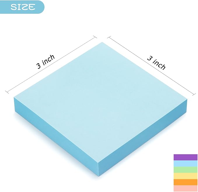 Early Buy Pop Up 3x3 Sticky Notes Self-Stick Notes 6 Pads, 6 Pastel Color, 100 Sheets/Pad