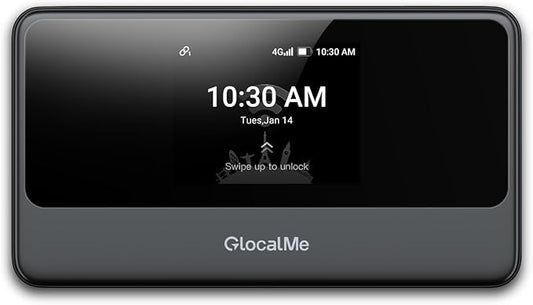 GlocalMe MeowGo G40Pro 4G Portable WiFi Hotspot for Travel in 200+ Countries, Upgraded 4G+ Mobile Hotspot Device with AI HyperConn, Speed Up to 390Mbps, No SIM Card Needed, 10 Connected Devices