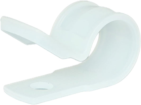 Secure 1/2 Inch Premium R Type Natural Nylon Screw Mount Cable Clamp for Wire Management - 100 Pack