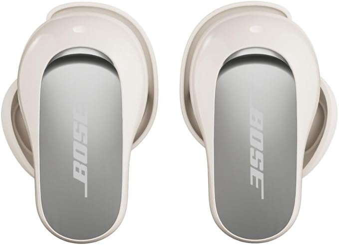 Bose New QuietComfort Ultra Bluetooth Earbuds (2nd Gen), Wireless Noise Cancelling Earbuds, Up to 6 Hours Battery, IPX4 Rating, Immersive Audio, Deep Bass, White Smoke