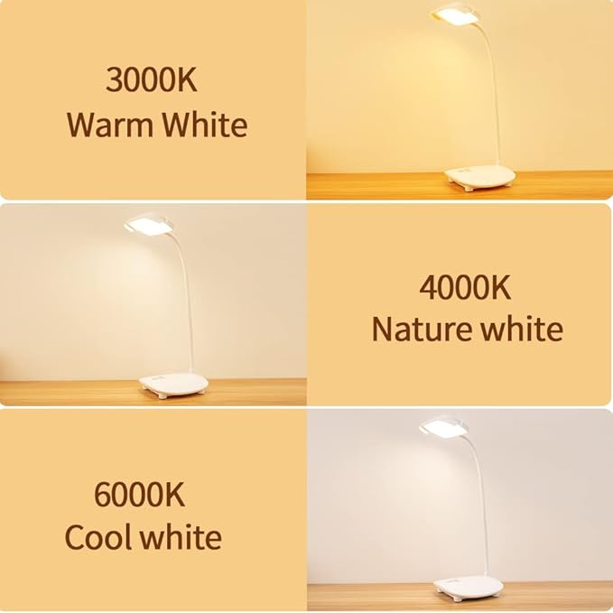 Cordless Desk Table Lamp Reading Light 40 Led Rechargeable Big Battery, Touch 3 Modes,2 Ways Power,Dimmable,Gooseneck,Small Portable Bedroom Bedside Lamp