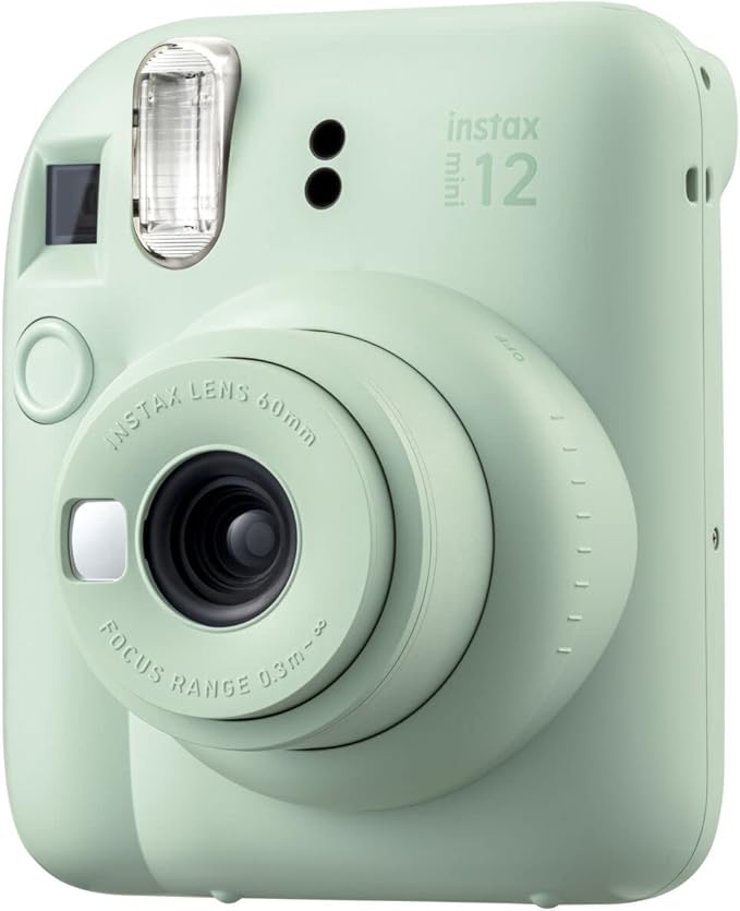 Fujifilm Instax Mini 12 Instant Film Camera (Mint Green), Fujifilm Instax Mini Twin Pack Instant Film 20 Prints, Case - Accessory Bundle