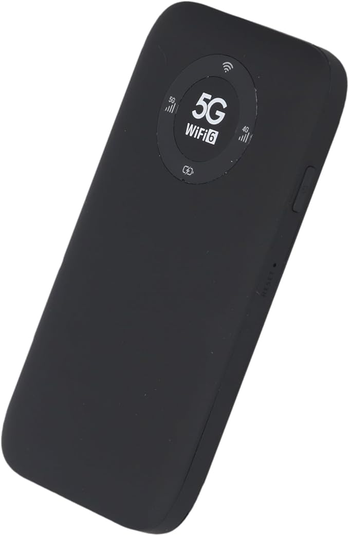 5G Mobile Hotspot, WiFi 6 16 Users Portable Wireless Router with SIM Card Slot and 7100mAh Battery, for Travel Business Outdoor Use (Black)