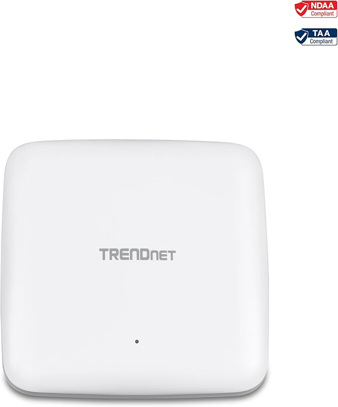 TRENDnet AX1800 Dual Band WiFi 6 PoE+ Access Point, TEW-921DAP, 1201Mbps (5GHz) + 567Mbps (2.4Ghz), NDAA & TAA Compliant, MU-MIMO, Client Bridge, Supports up to WPA3 Encryption, White