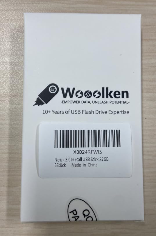 USB 3.0 Flash Drive 32GB 5 Pack, Wooolken High Speed USB 3.0 Thumb Drives Sleek Metal Flash Drives with Keychains, Memory Stick, USB Drive for PC/Computers/Mac/Laptops