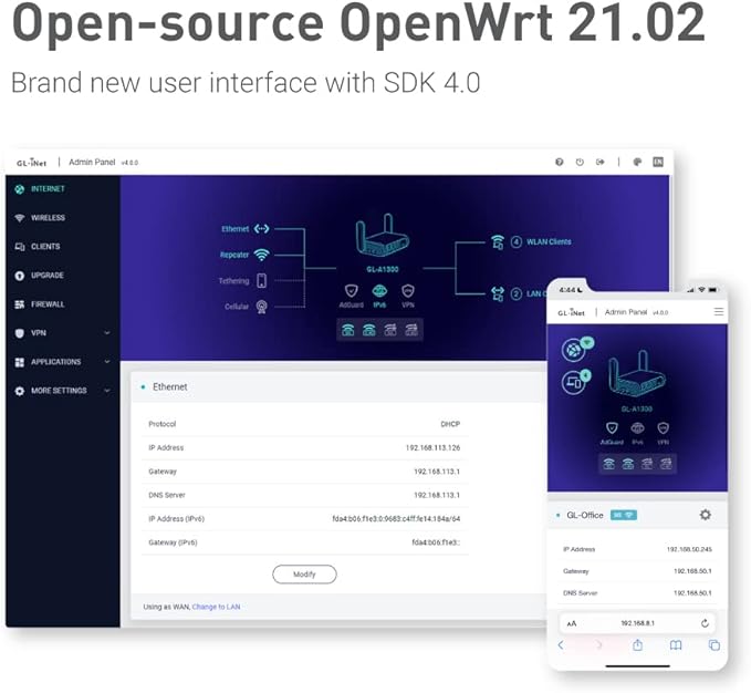 GL.iNet GL-A1300 Pocket VPN Travel Router - Portable Wi-Fi Router for Travel, Easy to Set up, Connect to Public & Hotel Wi-Fi login Page