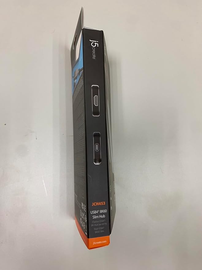 j5create USB4 8K60 Slim Hub - 6 in 1 USB4 Hub with 8K60/4K144 HDMI, PD Charging, USB-A, USB-C Ports | Compatible with MacBook, Windows Laptops, Thunderbolt 3/4, and USB4 Devices (JCH453)