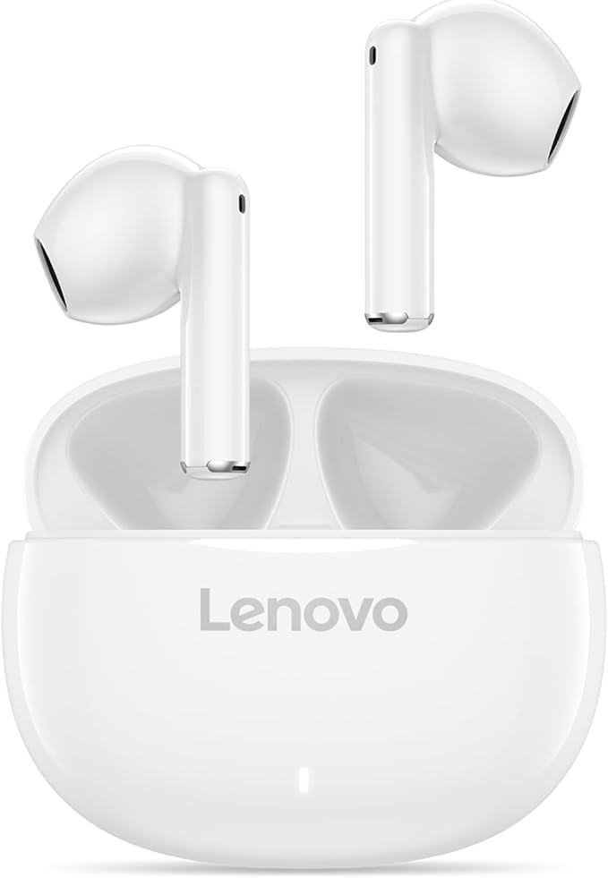 Lenovo E310 True Wireless Stereo Earbuds Bluetooth 5.3 ENC Noise-Cancelling with 13mm Speaker Type-C Charging 20h Battery Life for Music Calls Comfortable Fit Wireless - White